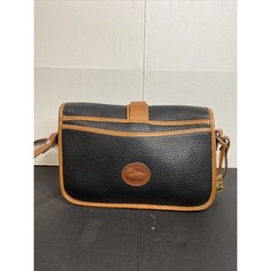 Dooney & Bourke Vintage Made In USA Logo Crossbody Black All Weather Leather Bag
